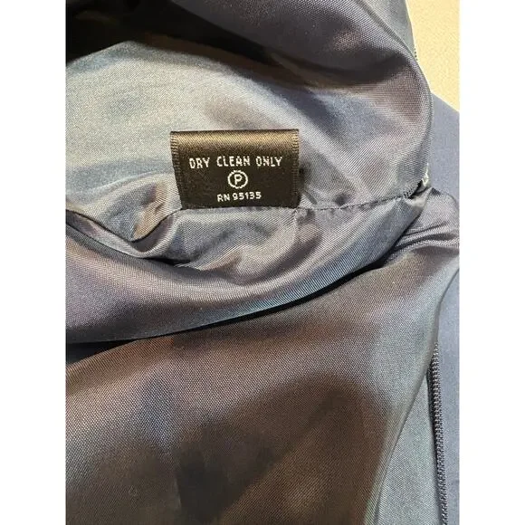 Lafayette 148 Navy Cotton Blend Skirt with Double Back Slit Size 16 - Picture 13 of 13